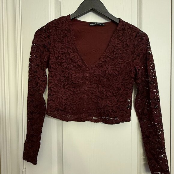 Abercrombie Flower Lace Long Sleeve Top - Picture 1 of 3